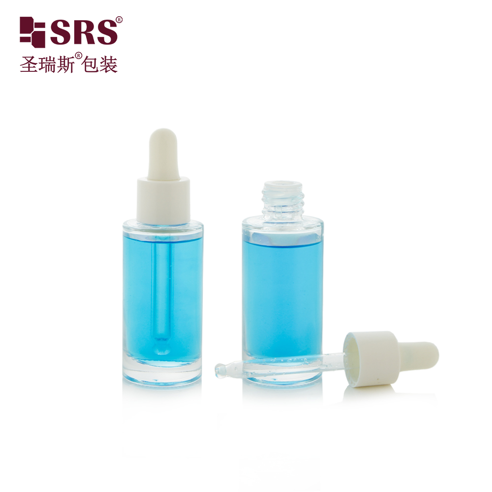 Popular 25ml Plastic Head Dropper Bottle Durable Glass For Cosmetics Packaging Skincare Oil