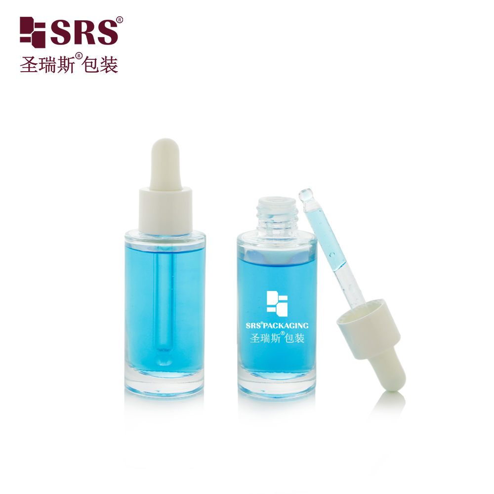 Popular 25ml Plastic Head Dropper Bottle Durable Glass For Cosmetics Packaging Skincare Oil