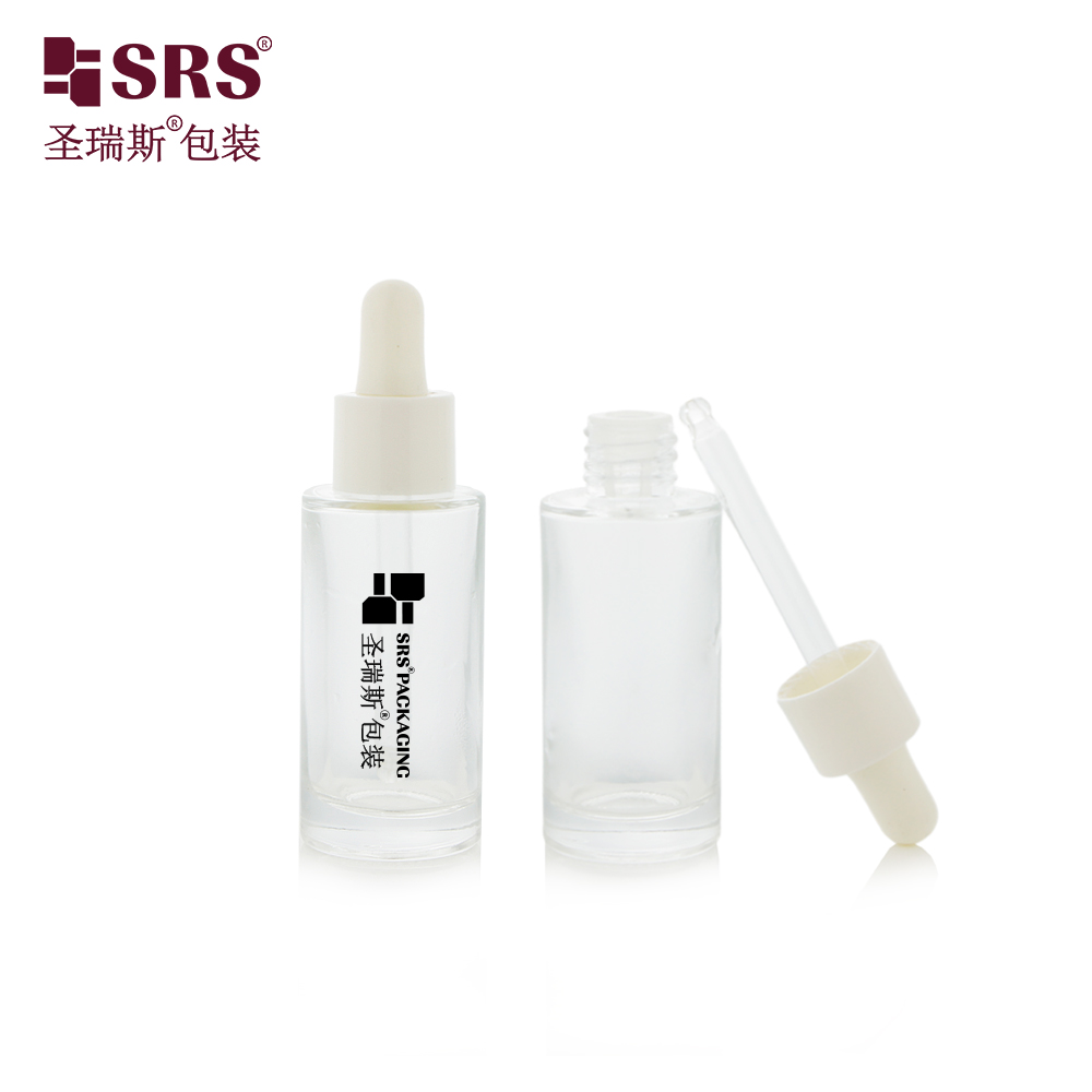 Popular 25ml Plastic Head Dropper Bottle Durable Glass For Cosmetics Packaging Skincare Oil