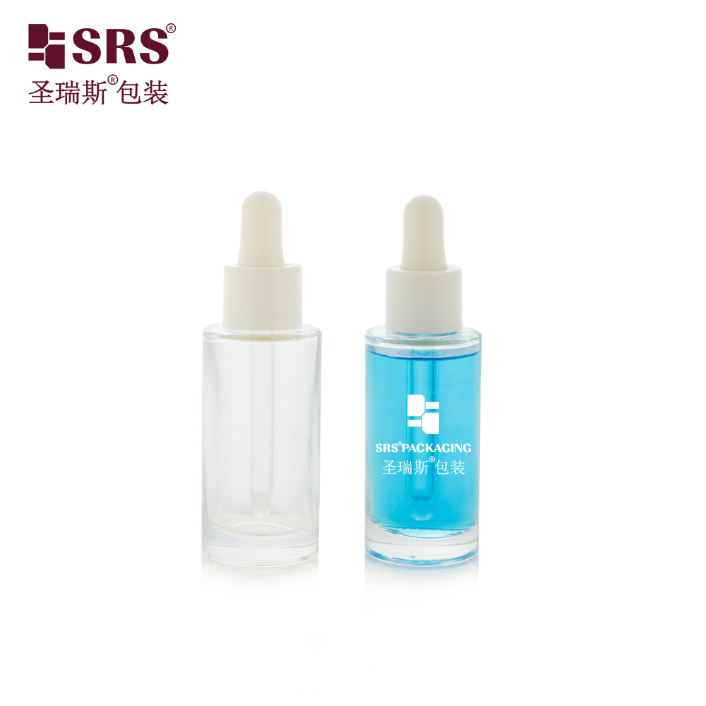 Popular 25ml Plastic Head Dropper Bottle Durable Glass For Cosmetics Packaging Skincare Oil