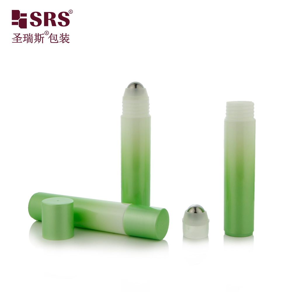 Food Grade Material Empty Plastic Roll On Steel Ball 35ml Injection Custom Color Roller Face Massage Bottle