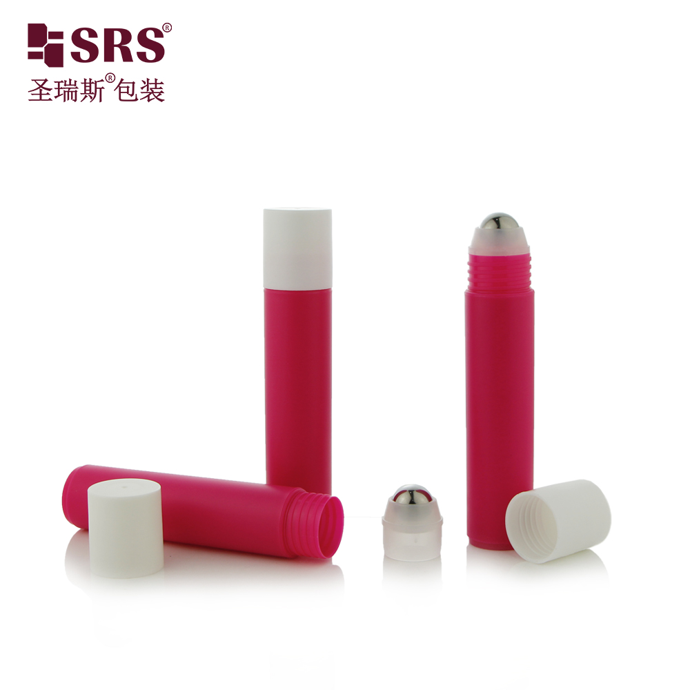 Food Grade Material Empty Plastic Roll On Steel Ball 35ml Injection Custom Color Roller Face Massage Bottle