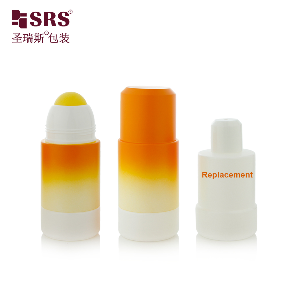 New Design PP PCR Replacement 50ml 75ml Plastic Deodorant Bottle Roll On Container With Stainless Ball