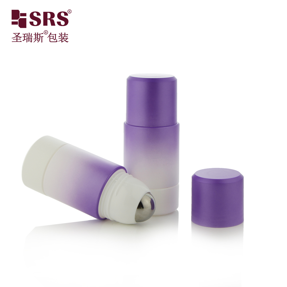 New Design PP PCR Replacement 50ml 75ml Plastic Deodorant Bottle Roll On Container With Stainless Ball