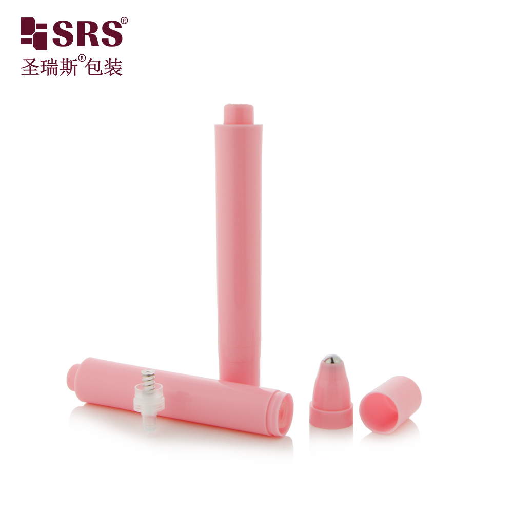 Luxury Airless Eye Cream Packaging 15ml Pink Roll On Bottle Airless Bottle For Skin Care Packaging 