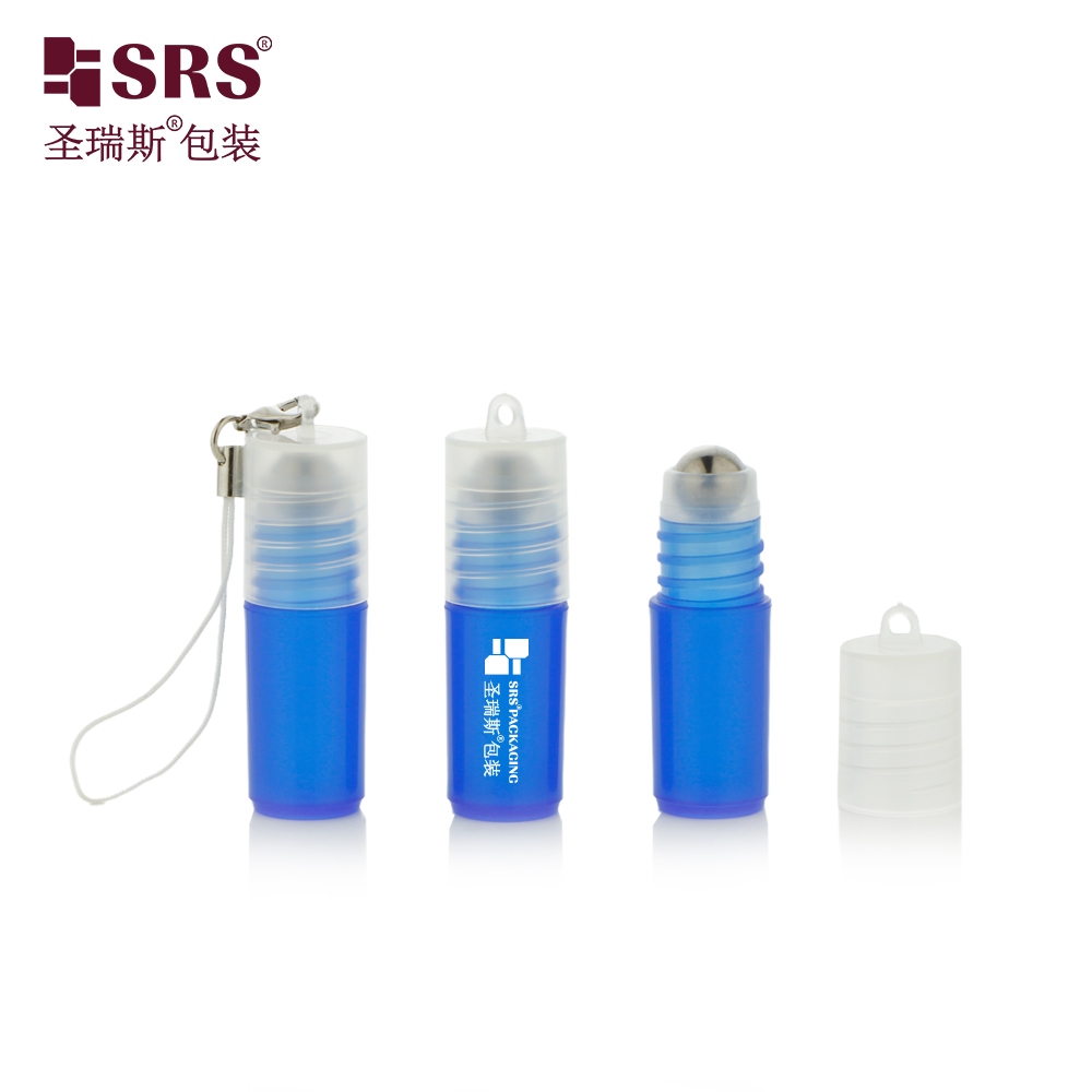 SRS 3ml Eye Serum Anti-acne Refreshing Toilet Water PP Plastic Roll On Bottle Cap With Hook