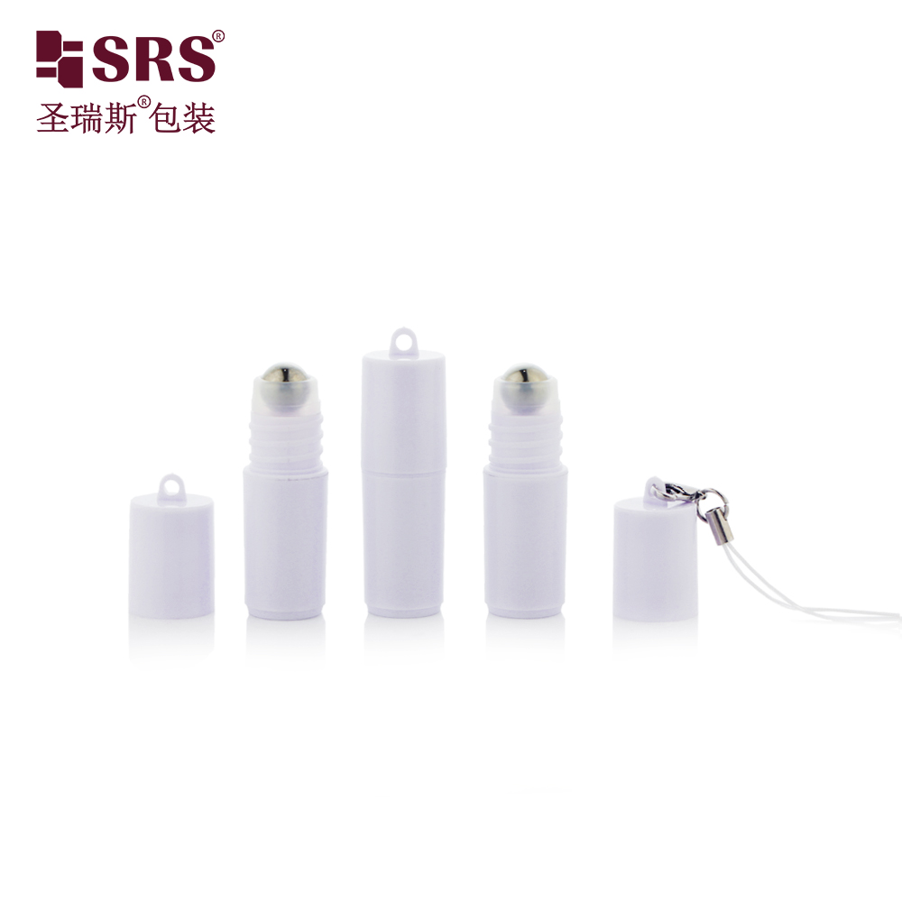 SRS 3ml Eye Serum Anti-acne Refreshing Toilet Water PP Plastic Roll On Bottle Cap With Hook