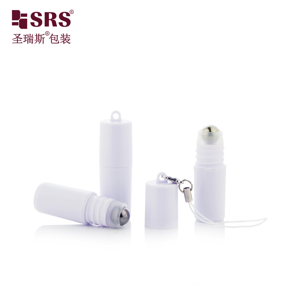 SRS 3ml Eye Serum Anti-acne Refreshing Toilet Water PP Plastic Roll On Bottle Cap With Hook