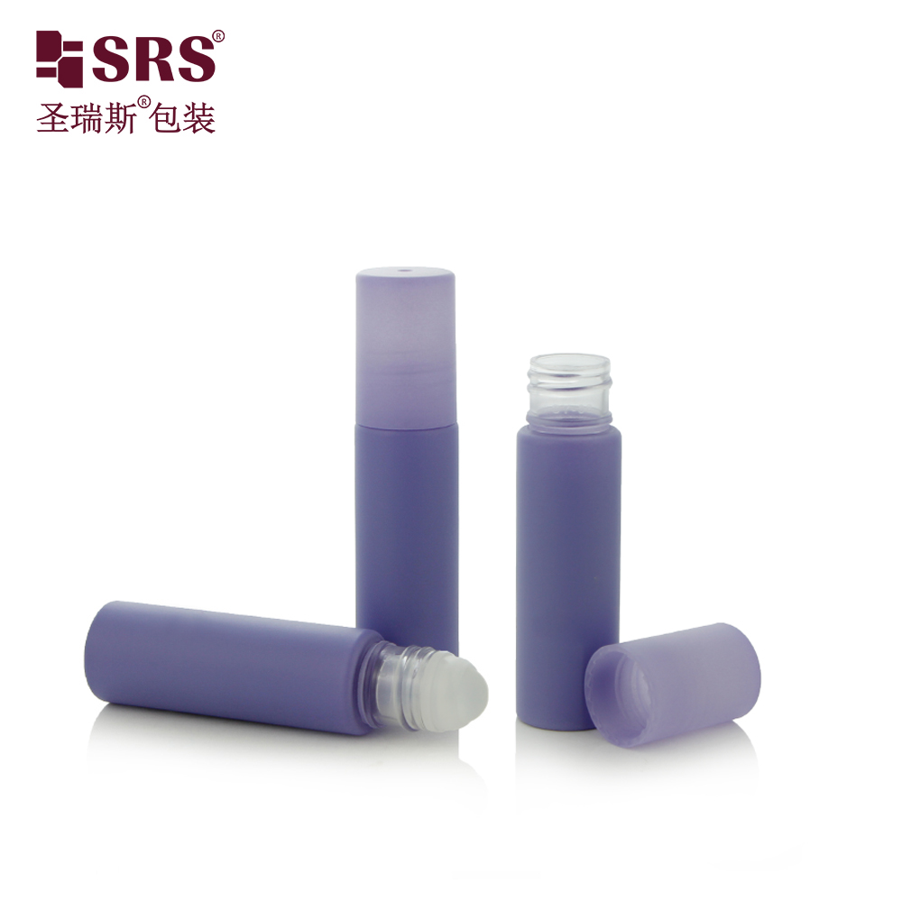 Empty Coating Custom Frost PET Plastic Packaging Bottle with Steel Metal Roller Ball