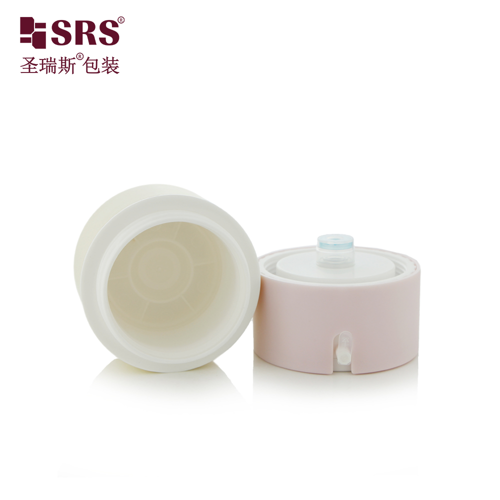 SRS Factory Price Empty 50ml Custom Injection Painting Metalized Color Airless Jar