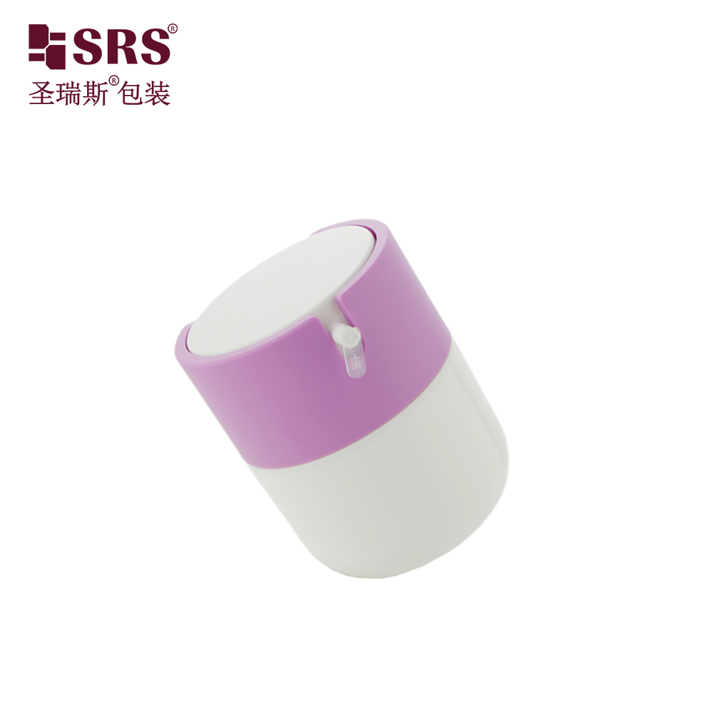 SRS Factory Price Empty 50ml Custom Injection Painting Metalized Color Airless Jar