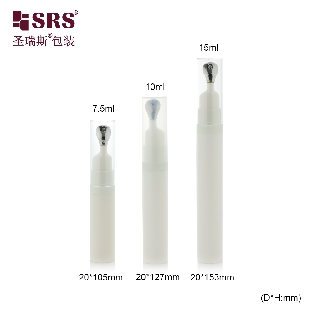 A0035-B-10ml Empty White PP Plastic Bottle With Silver Metal Tip Applicator 