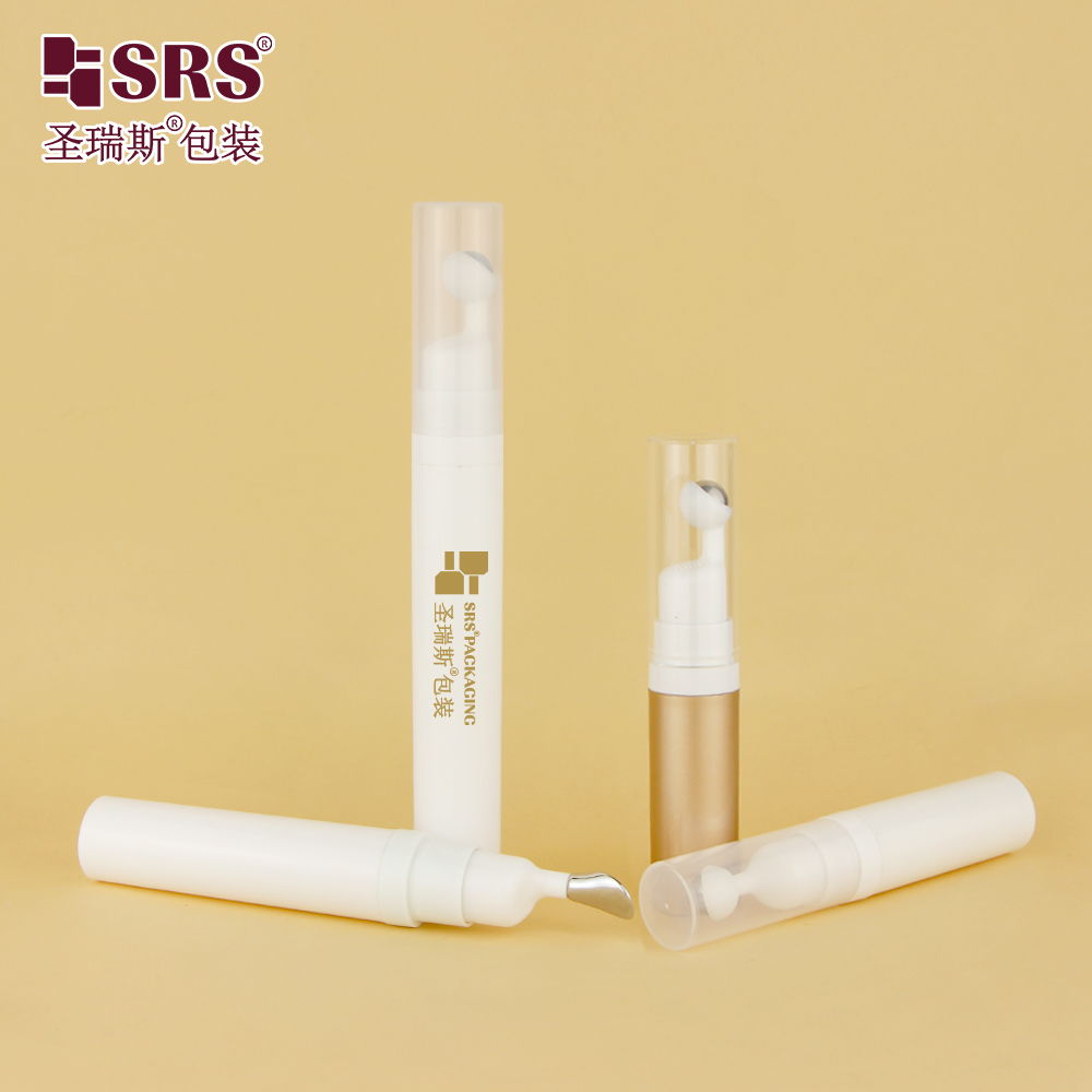 A0035-B-10ml Empty White PP Plastic Bottle With Silver Metal Tip Applicator 