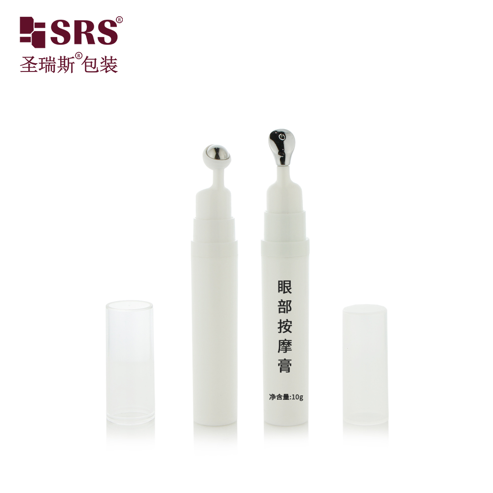 A0035-B-10ml Empty White PP Plastic Bottle With Silver Metal Tip Applicator 