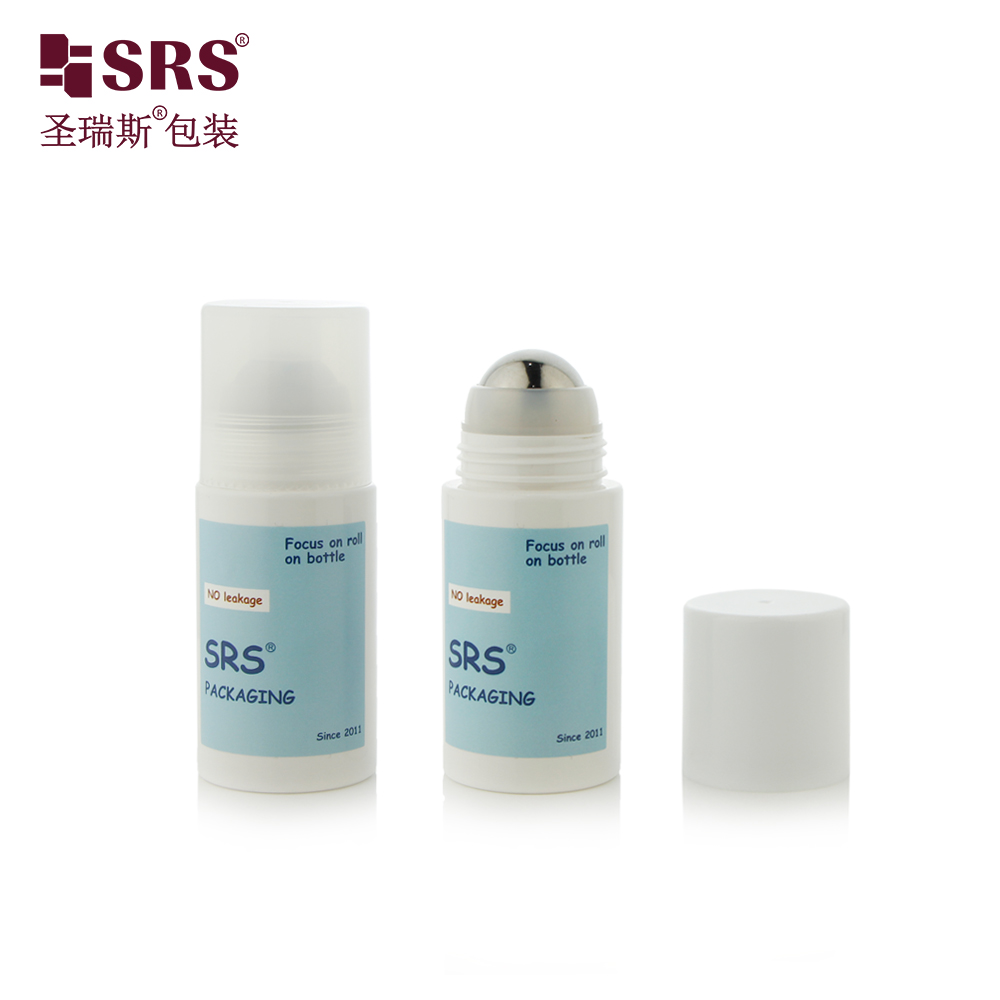 Big sizes PET plastic roll on custom colored roller bottles 50ml deodorant product packaging