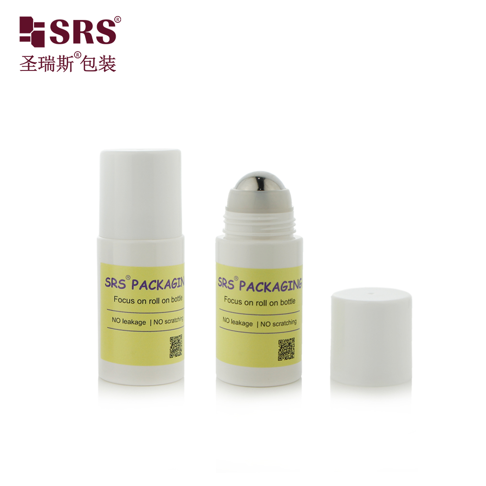 Big sizes PET plastic roll on custom colored roller bottles 50ml deodorant product packaging