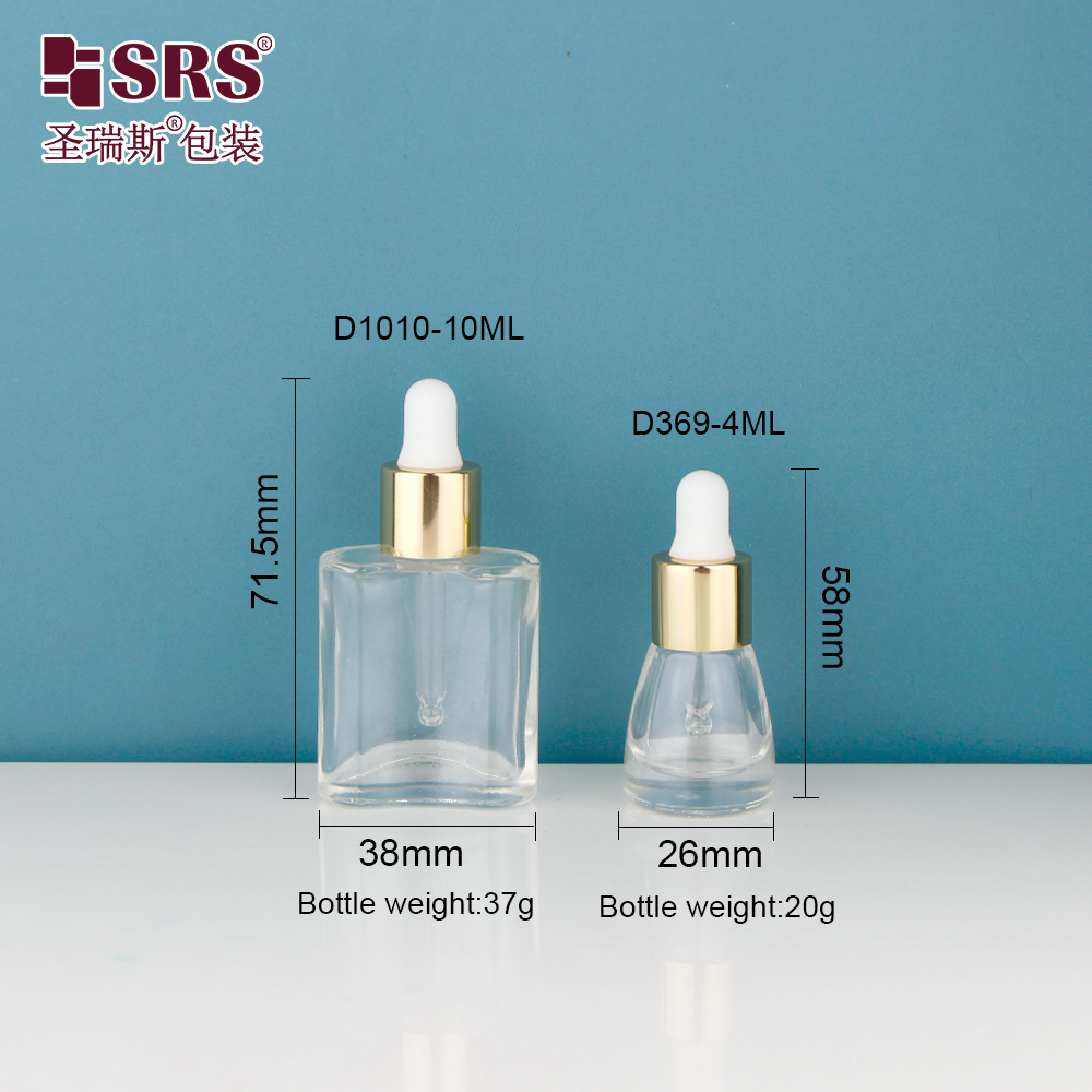 Unique Design Empty 4ml 10ml Glass Essential Oil Dropper Bottle With Serum Pipette