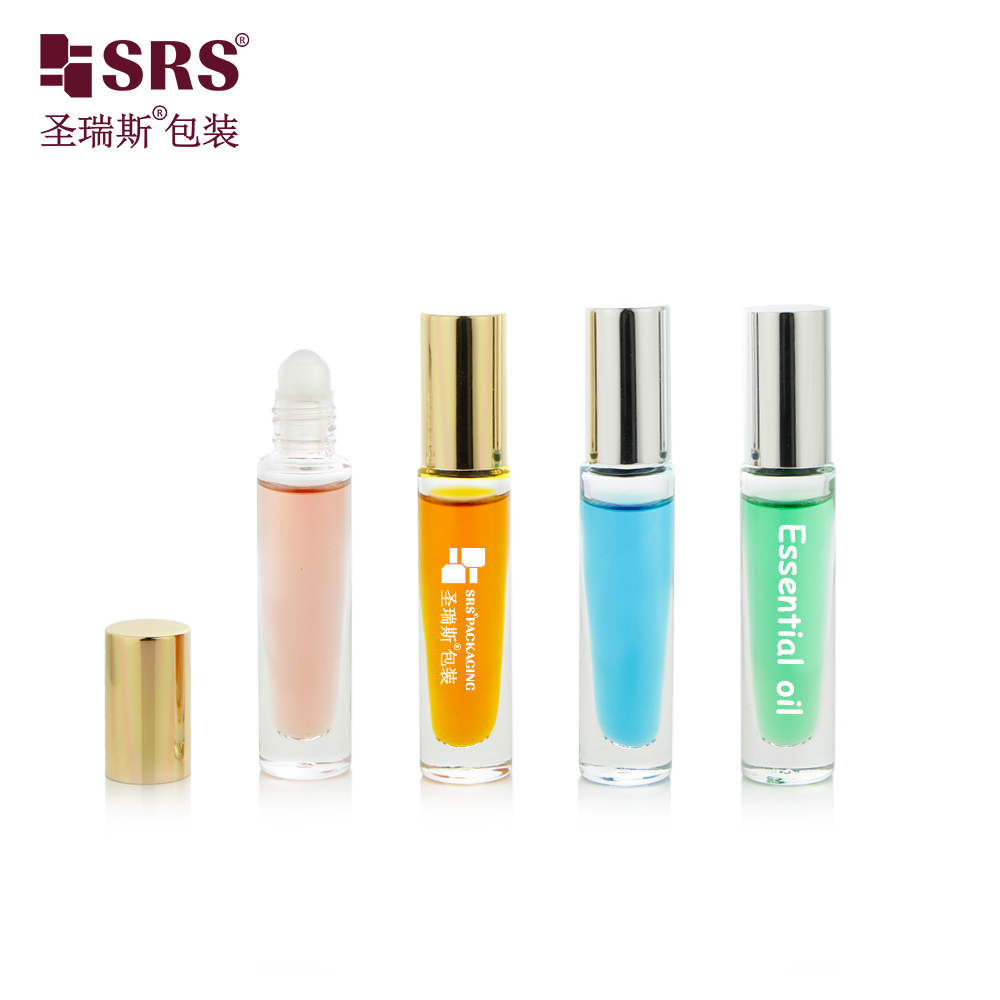 Thick wall high quality 5ml fragrance glass essential oil bottle custom color packaging