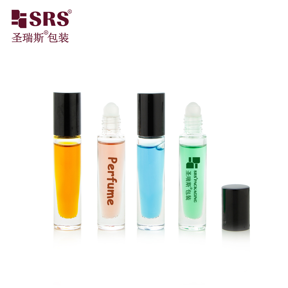 Thick wall high quality 5ml fragrance glass essential oil bottle custom color packaging