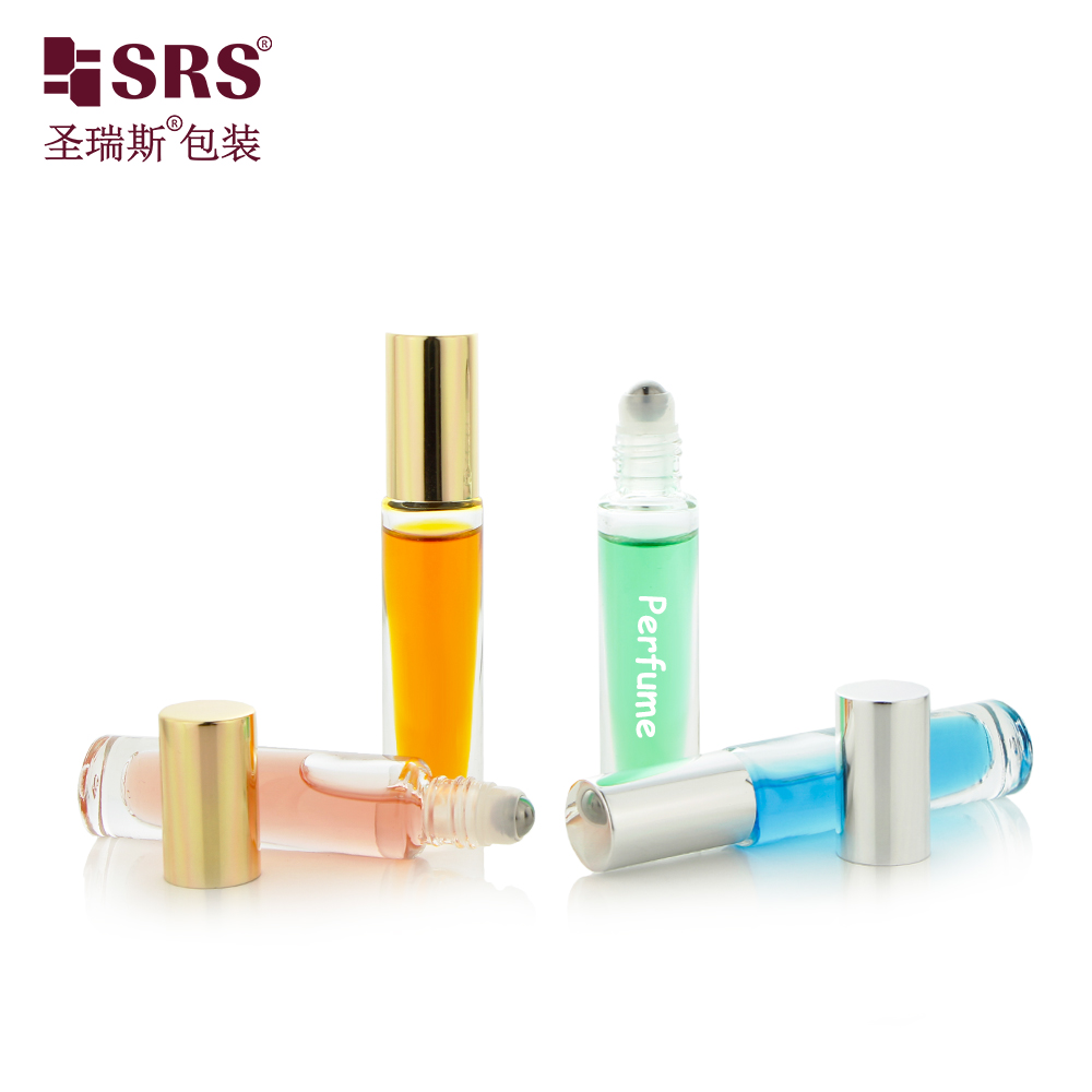 Thick wall high quality 5ml fragrance glass essential oil bottle custom color packaging