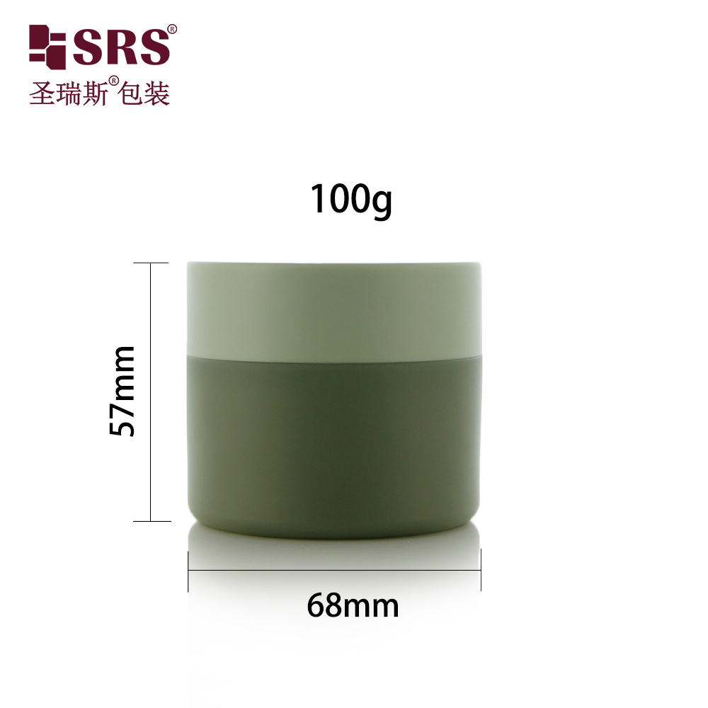 New Design Green Wholesale Color Round 100g Empty Face Cream Jar Custom PET Body Butters Jar