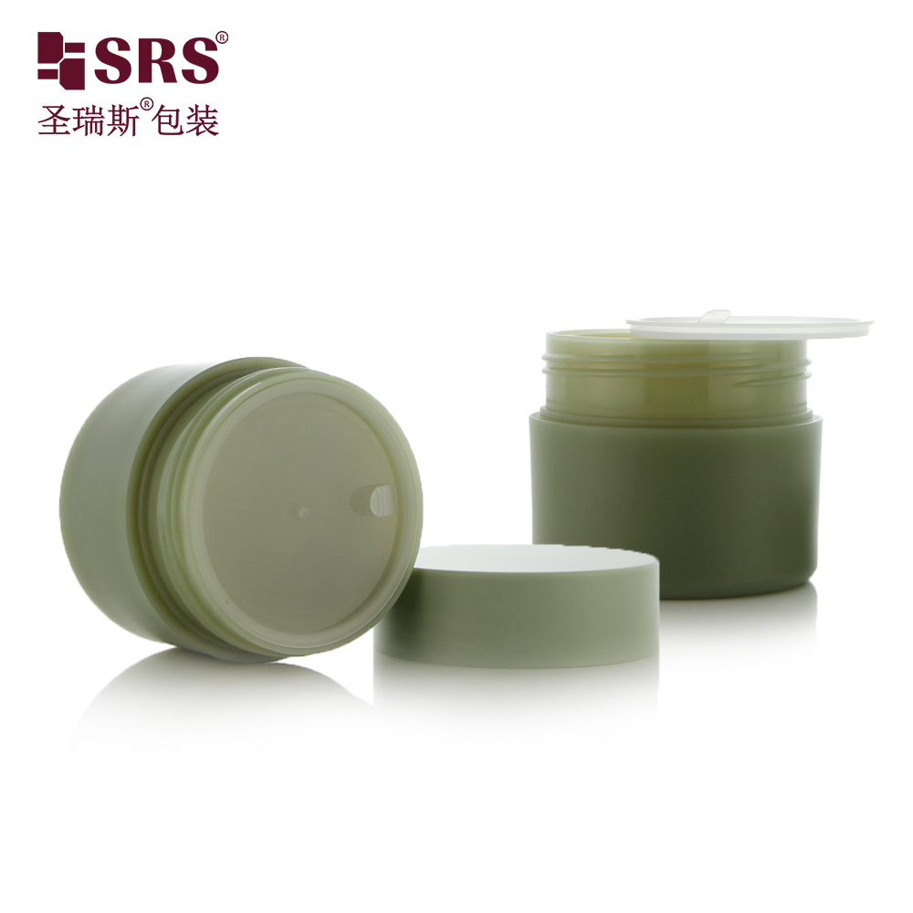 New Design Green Wholesale Color Round 100g Empty Face Cream Jar Custom PET Body Butters Jar