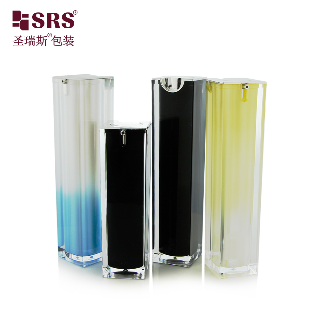 Custom 15ml 30ml 50ml Acrylic Double Wall Face Lotion Airless Pump Bottle 