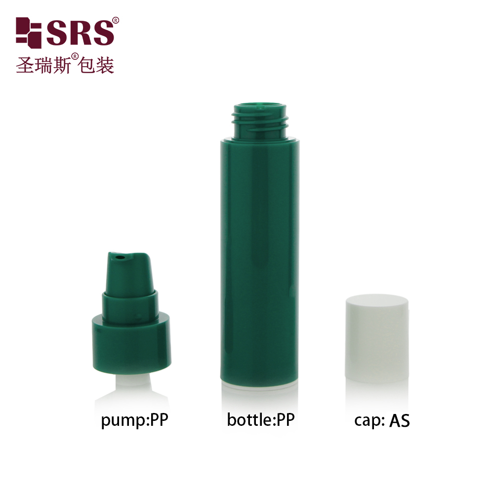 Travelling 45ml Green Vacuum Container Portable pp plastic airless pump bottle With Dispenser