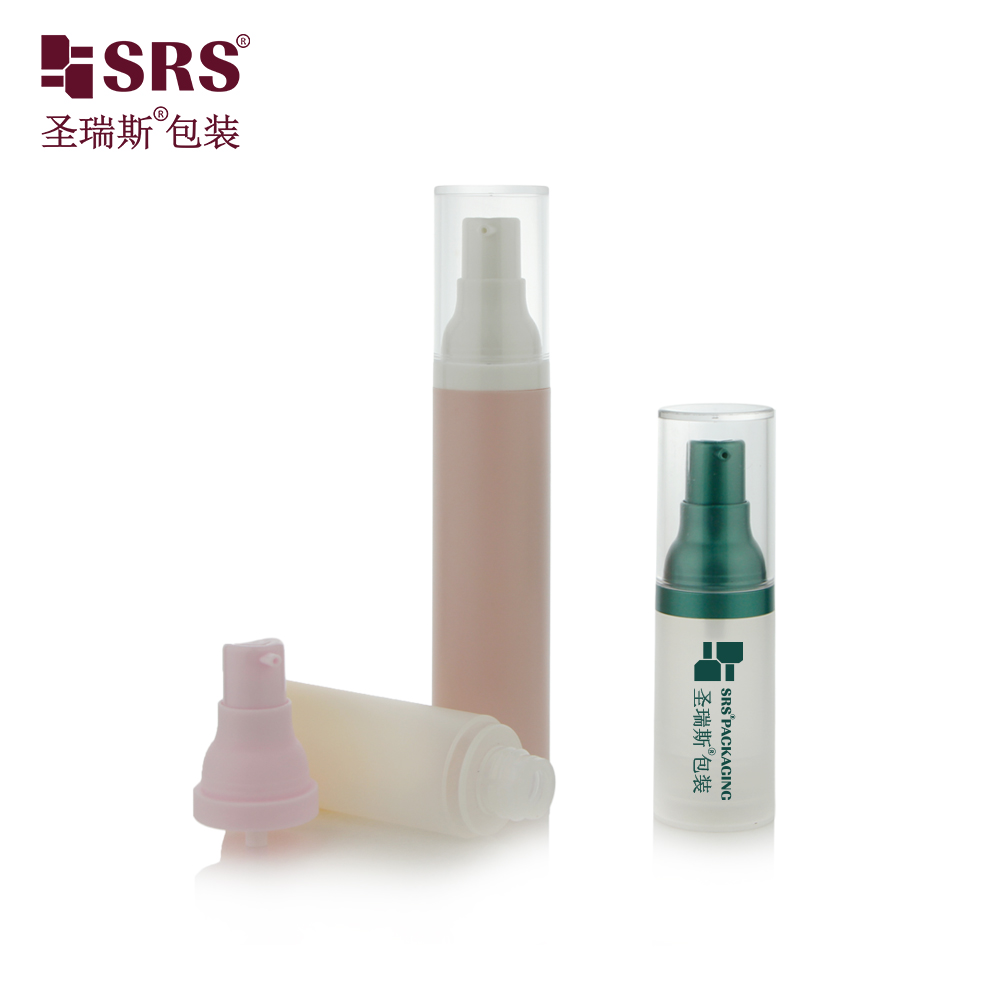 Empty airless pump plastic cosmetic bottle cosmteic packaging 15ml 30ml 50ml