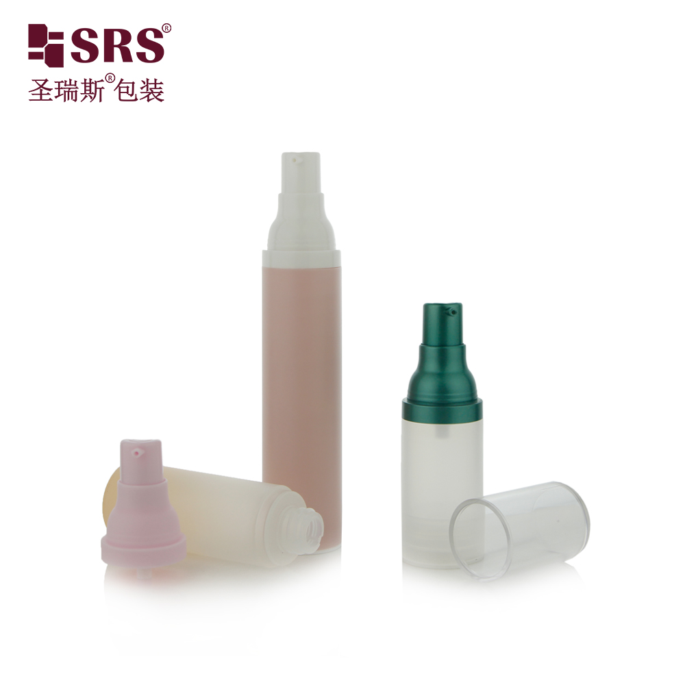 Empty airless pump plastic cosmetic bottle cosmteic packaging 15ml 30ml 50ml