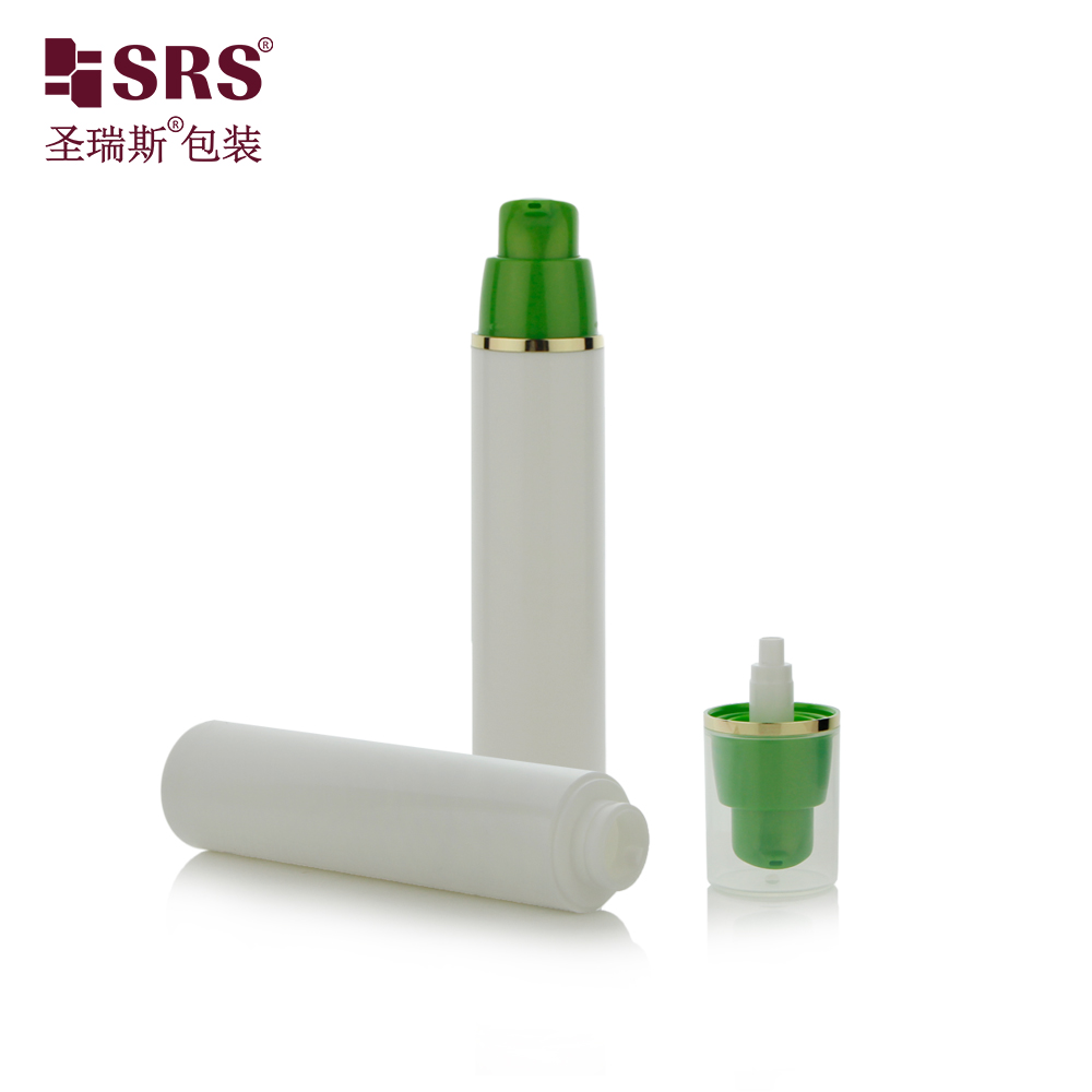 Eco friendly 15ml 30ml 50ml airless bottle custom color  PP plastic skincare lotion packaging 