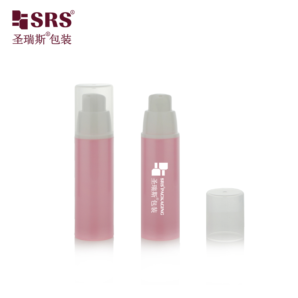 Eco friendly 15ml 30ml 50ml airless bottle custom color  PP plastic skincare lotion packaging 