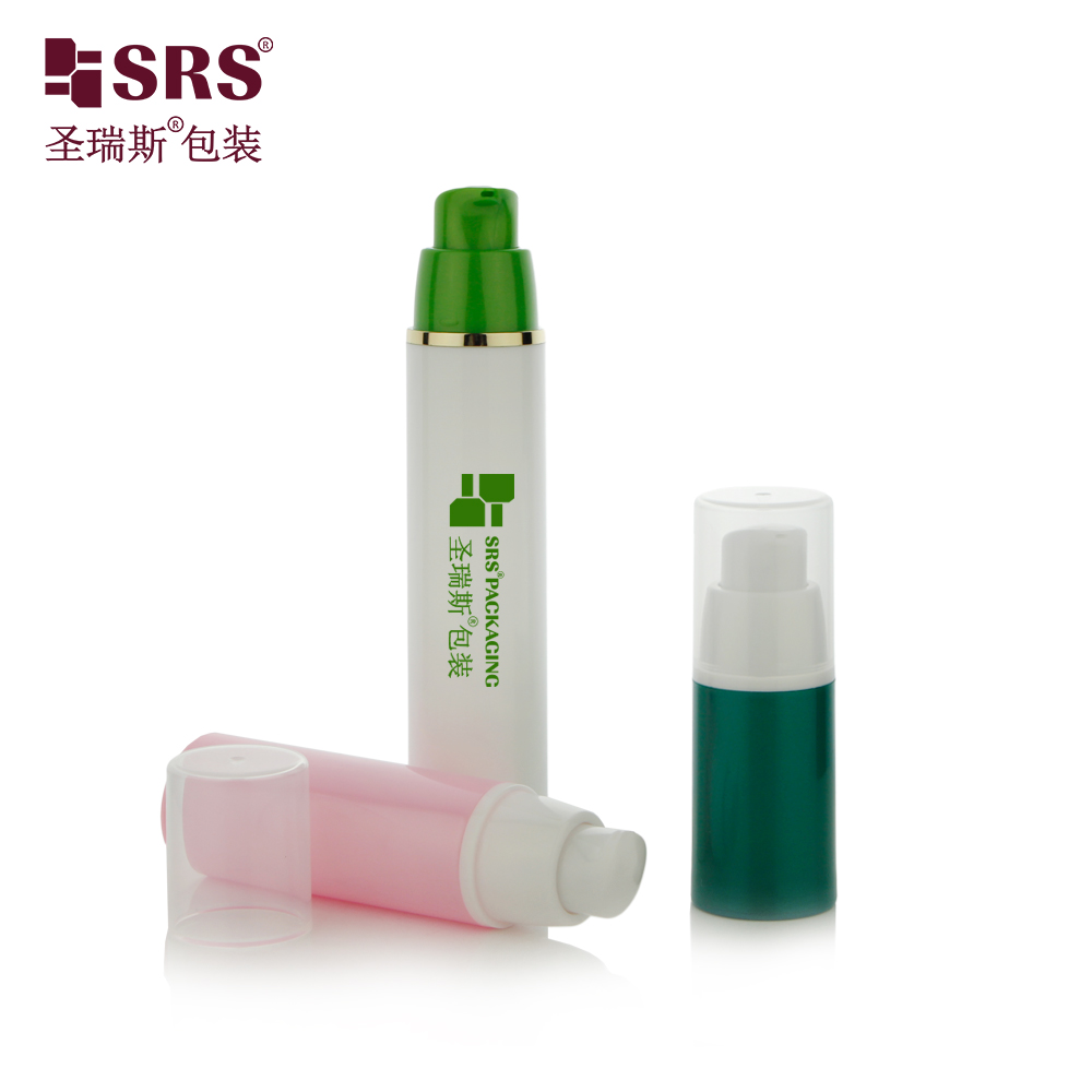 Eco friendly 15ml 30ml 50ml airless bottle custom color  PP plastic skincare lotion packaging 