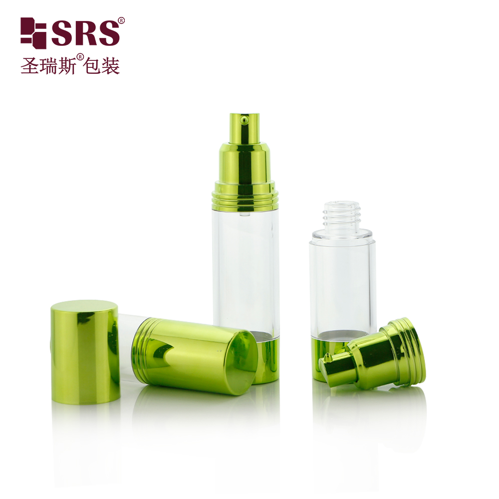 SRS Factory Price Empty 15ml 30ml 40ml 50ml 80ml 100ml 120ml Custom Injection Painting Airless Bottle