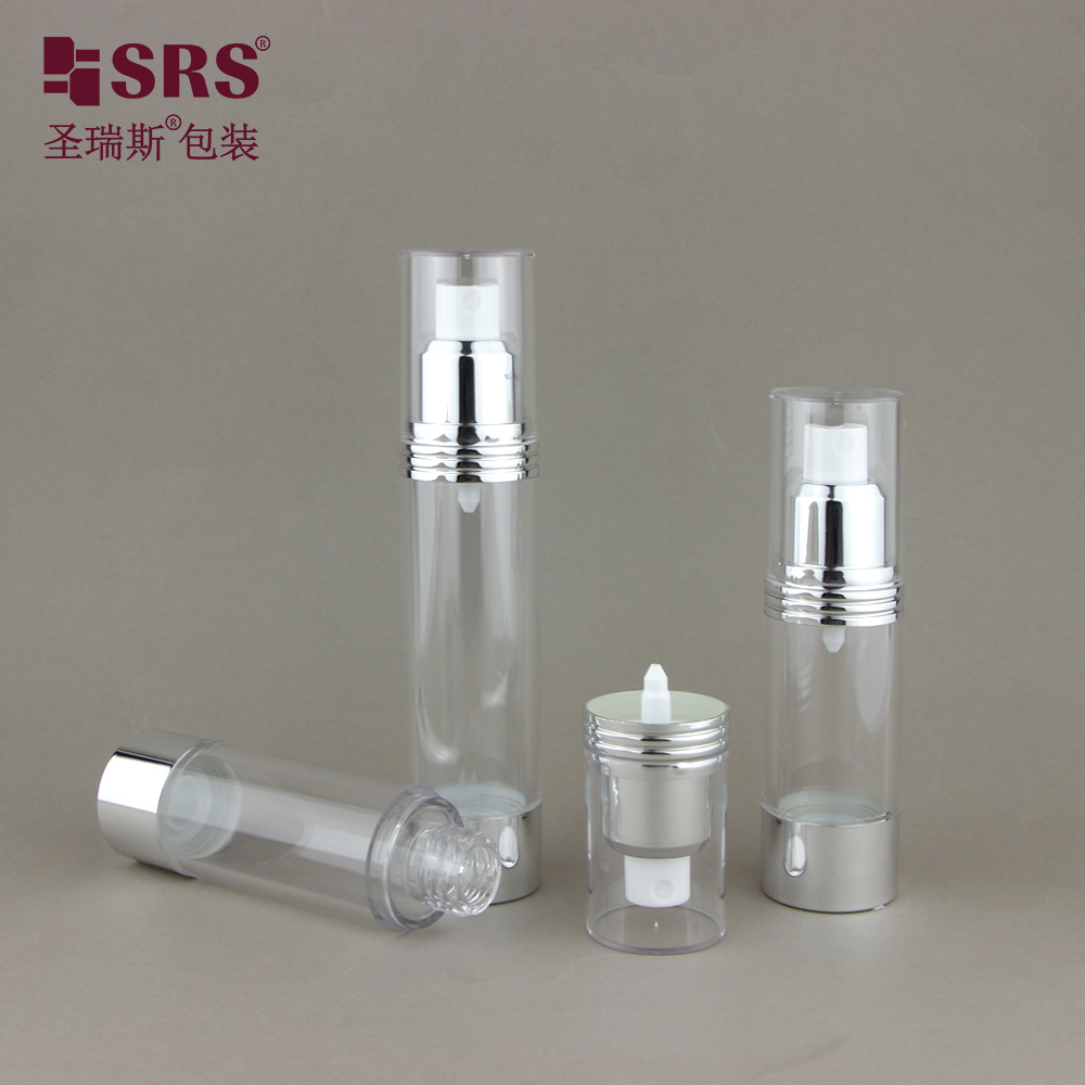 SRS Factory Price Empty 15ml 30ml 40ml 50ml 80ml 100ml 120ml Custom Injection Painting Airless Bottle