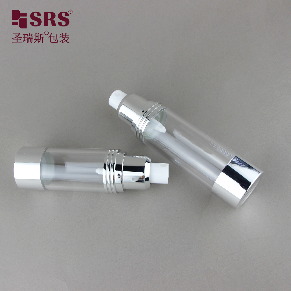 SRS Factory Price Empty 15ml 30ml 40ml 50ml 80ml 100ml 120ml Custom Injection Painting Airless Bottle