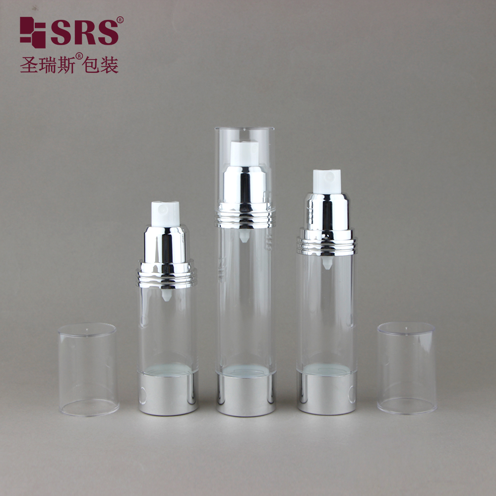 SRS Factory Price Empty 15ml 30ml 40ml 50ml 80ml 100ml 120ml Custom Injection Painting Airless Bottle