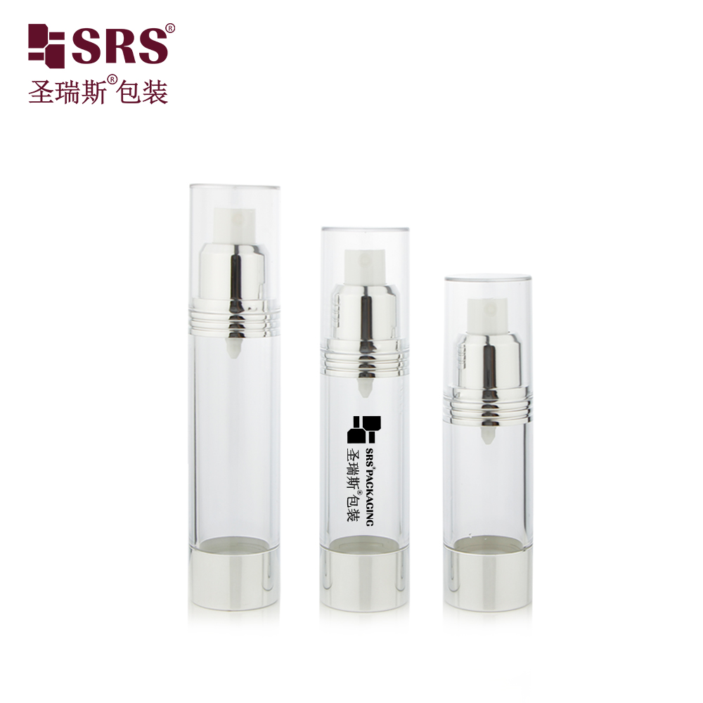 SRS Factory Price Empty 15ml 30ml 40ml 50ml 80ml 100ml 120ml Custom Injection Painting Airless Bottle