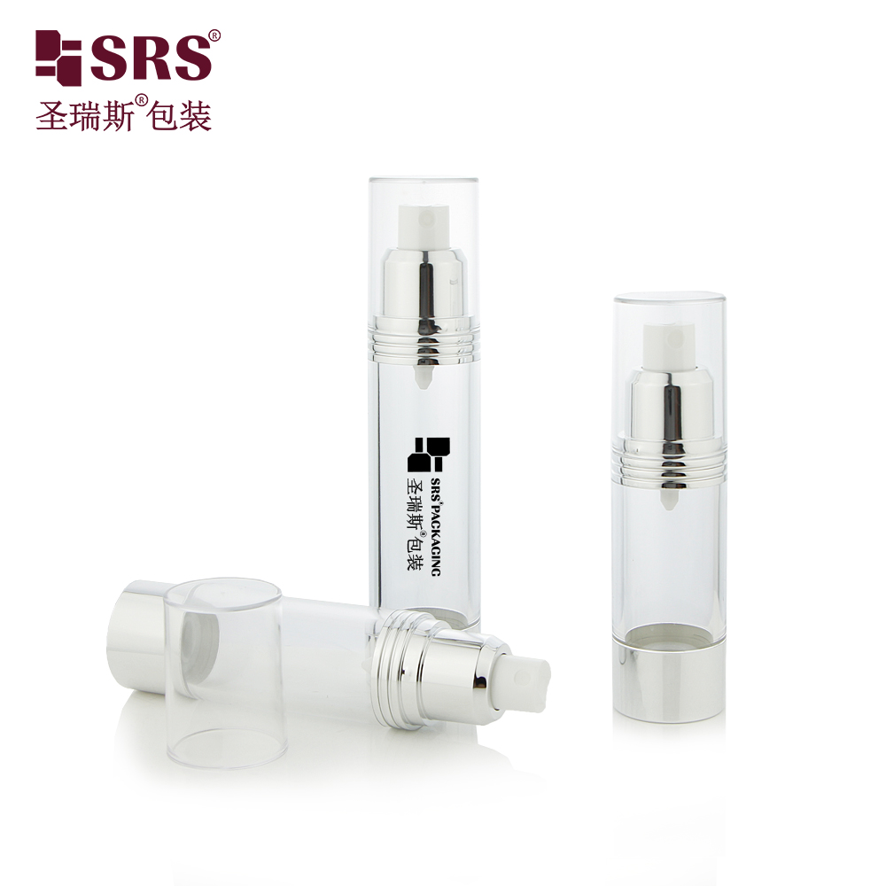 SRS Factory Price Empty 15ml 30ml 40ml 50ml 80ml 100ml 120ml Custom Injection Painting Airless Bottle