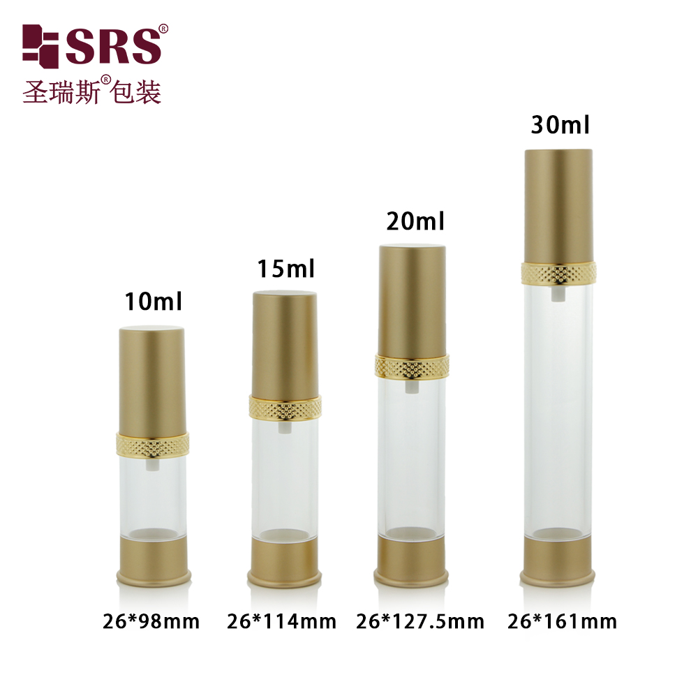 Custom logo 15ml 30ml 50ml 100ml 120ml 80ml 1oz 4oz plastic empty gold airless pump bottle for serum