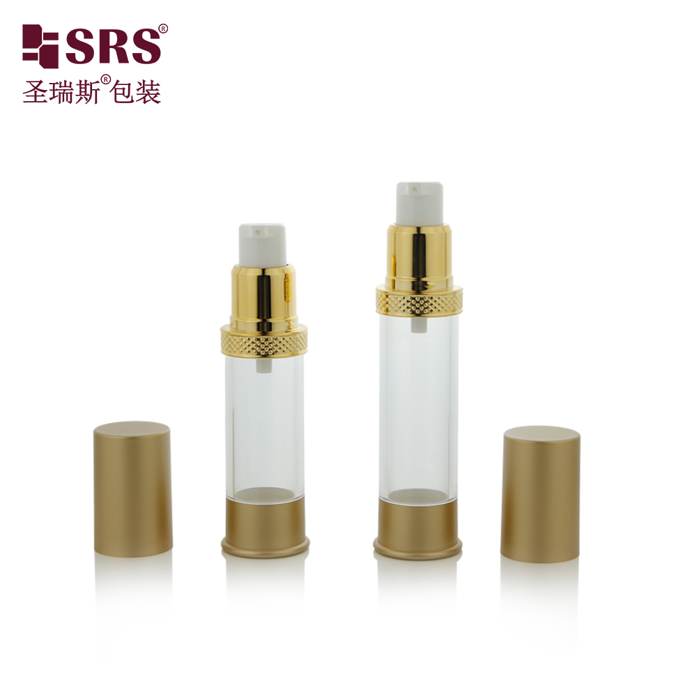 Custom logo 15ml 30ml 50ml 100ml 120ml 80ml 1oz 4oz plastic empty gold airless pump bottle for serum