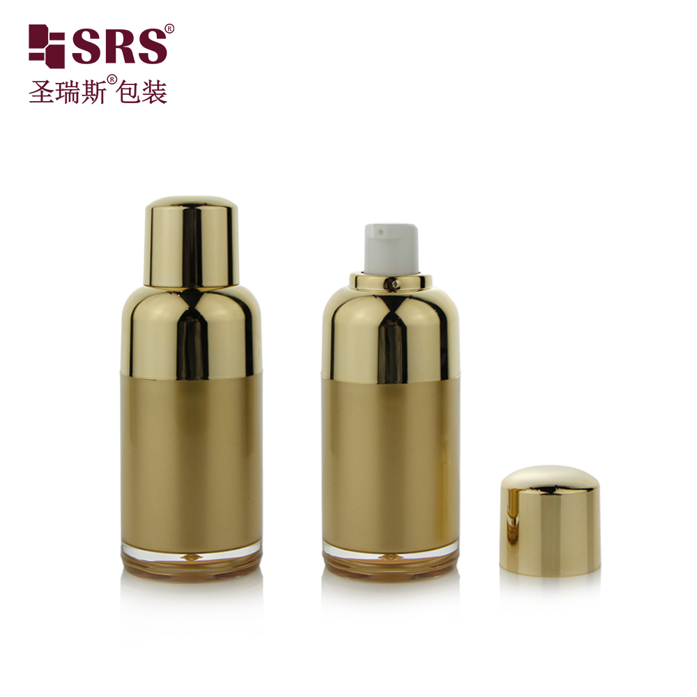 Luxury Serum Essential Oil Lotion Packaging Empty 30ml 50ml Plastic Cosmetic Twist Up Airless Pump Bottle