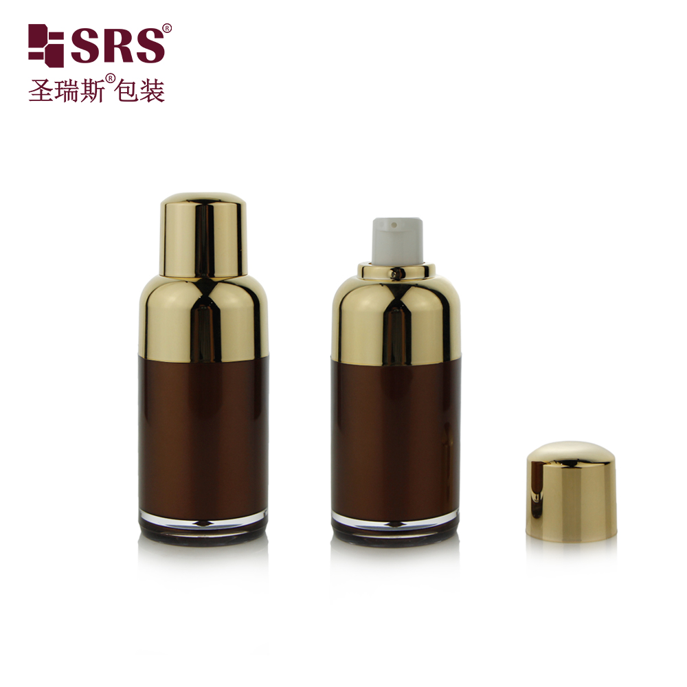 Luxury Serum Essential Oil Lotion Packaging Empty 30ml 50ml Plastic Cosmetic Twist Up Airless Pump Bottle