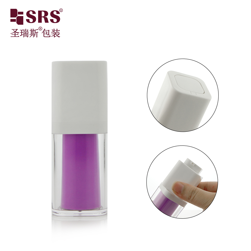 15ml 30ml 50ml square frosted cheap AS twist up cosmetic skincare foundation lotion packaging airless pump bottle