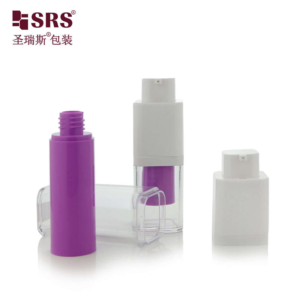 15ml 30ml 50ml square frosted cheap AS twist up cosmetic skincare foundation lotion packaging airless pump bottle