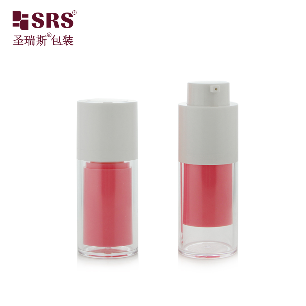 15ml 30ml 50ml 1oz Eye Cream Serum White Airless Round Bottle With Pink Pump