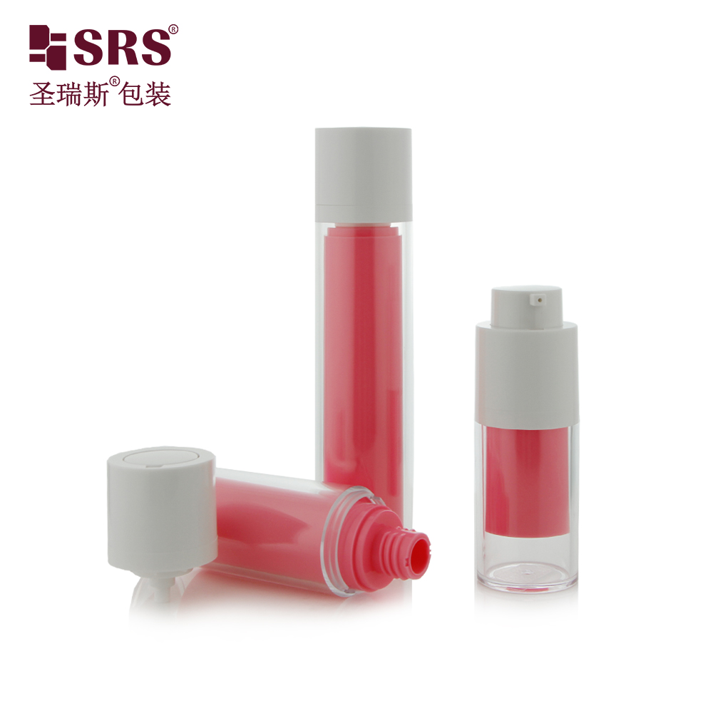 15ml 30ml 50ml 1oz Eye Cream Serum White Airless Round Bottle With Pink Pump