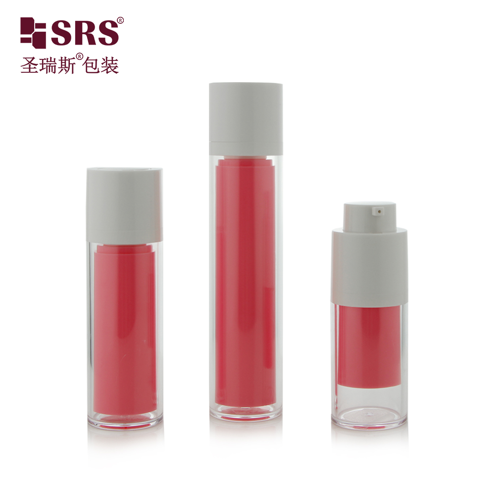 15ml 30ml 50ml 1oz Eye Cream Serum White Airless Round Bottle With Pink Pump