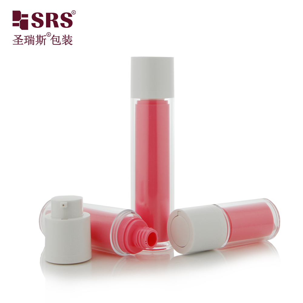 15ml 30ml 50ml 1oz Eye Cream Serum White Airless Round Bottle With Pink Pump