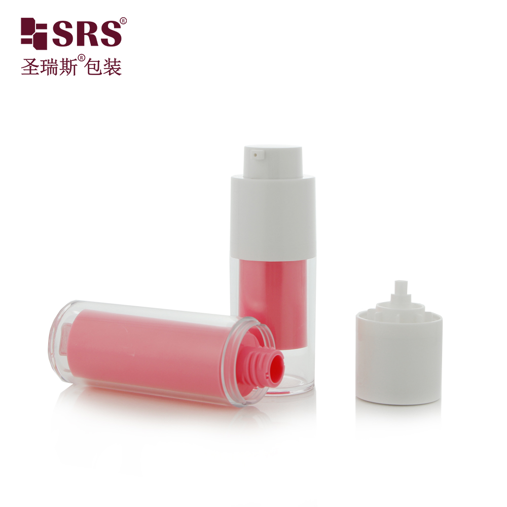 15ml 30ml 50ml 1oz Eye Cream Serum White Airless Round Bottle With Pink Pump